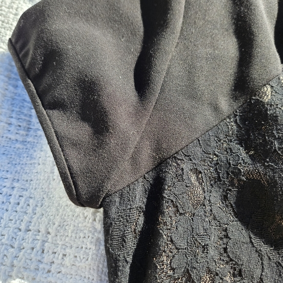 Bcbgmaxazria Dress Women's Black Size Medium Lace Back Ruched Waist BCBG - Picture 11 of 16